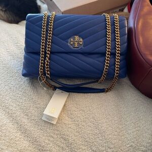 Tory Burch Royal Blue Quilted Shoulder Bag